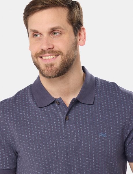 REMERA POLO ESTAMPADA Azul