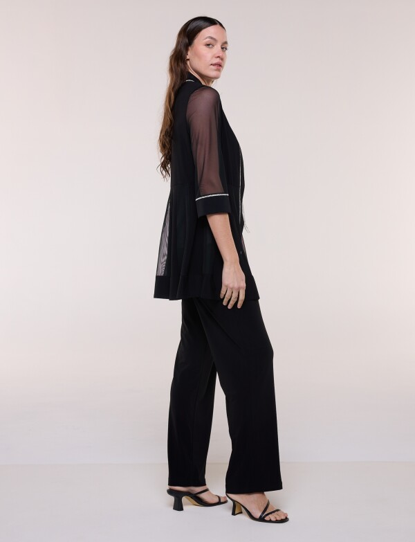 Set Chaqueta Gasa & Pantalón NEGRO