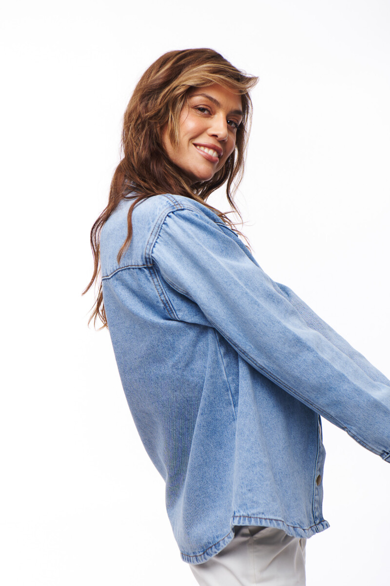 SOBRECAMISA JEAN IRATI AZUL MEDIO