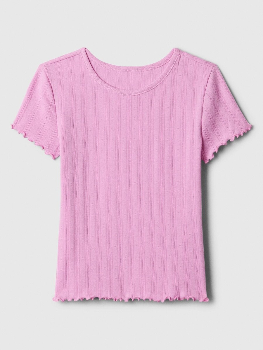 Remera Pointelle Niña - Sugar Pink 