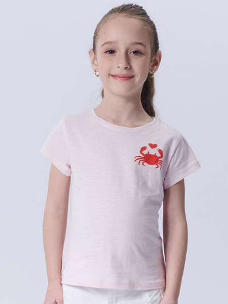 Remera manga corta slub estampa Cangrejo Rosa