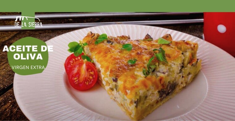 Quiche de berenjena, puerro y cebolla