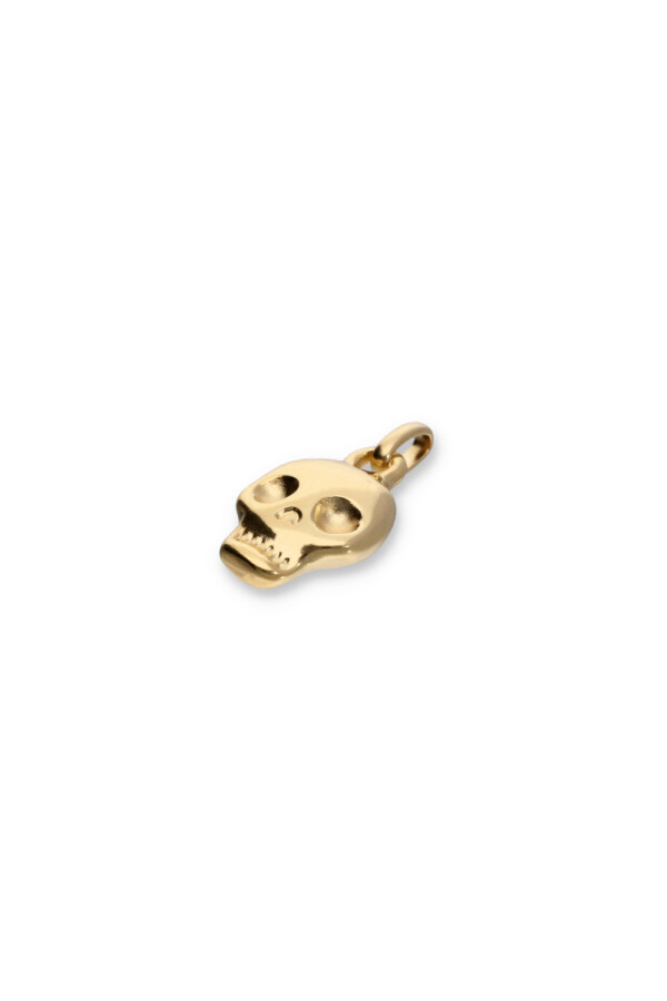CHARM DE ALEACIÓN DE METALES BAÑADOS EN ORO EN FORMA DE CALAVERA Charm