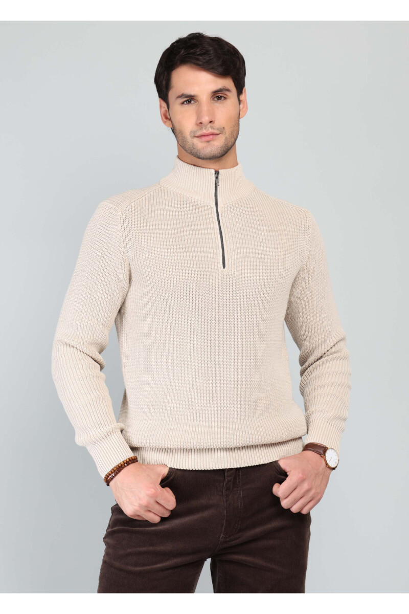 Sweater Medio Cierre Arrow BEIGE