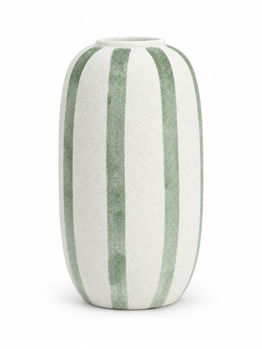 FLORERO DE CERAMICA CURVAS - VERDE 