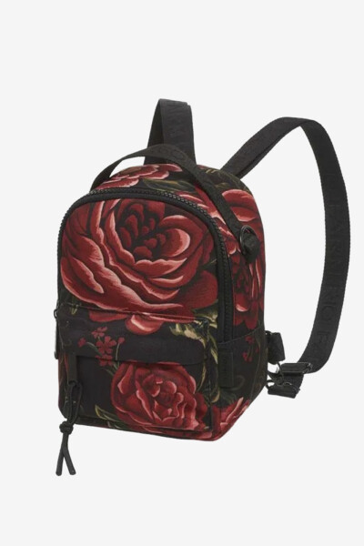 MOCHILA FLORES Negro