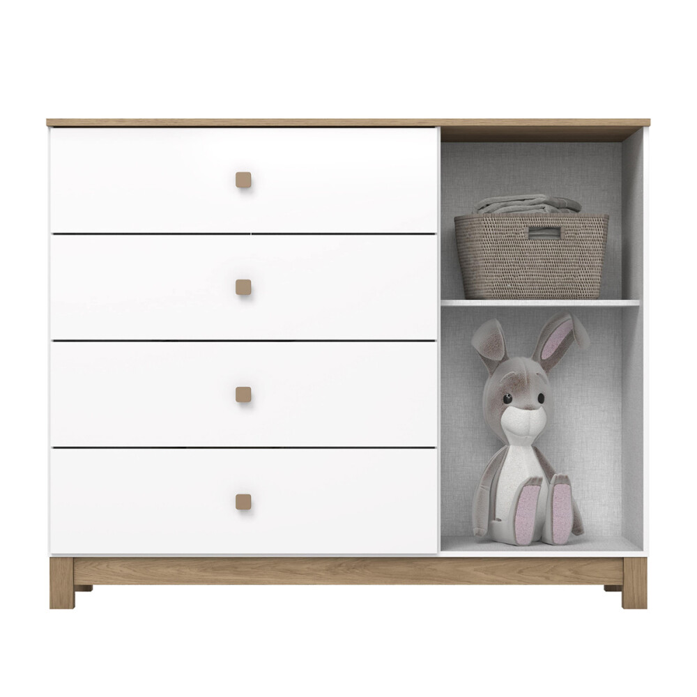 CÓMODA CAJONERA GUARDARROPA 4 CAJONES 1 PUERTA - INFANTIL CÓMODA CAJONERA GUARDARROPA 4 CAJONES 1 PUERTA - INFANTIL