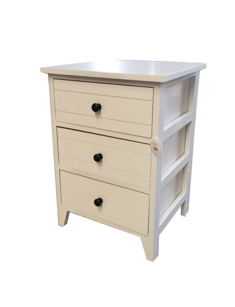MESA DE LUZ 3 CAJONES 39x29x54CM BLANCO MESA DE LUZ 3 CAJONES 39x29x54CM BLANCO
