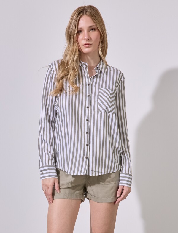 Camisa Lineas OLIVA/MULTI