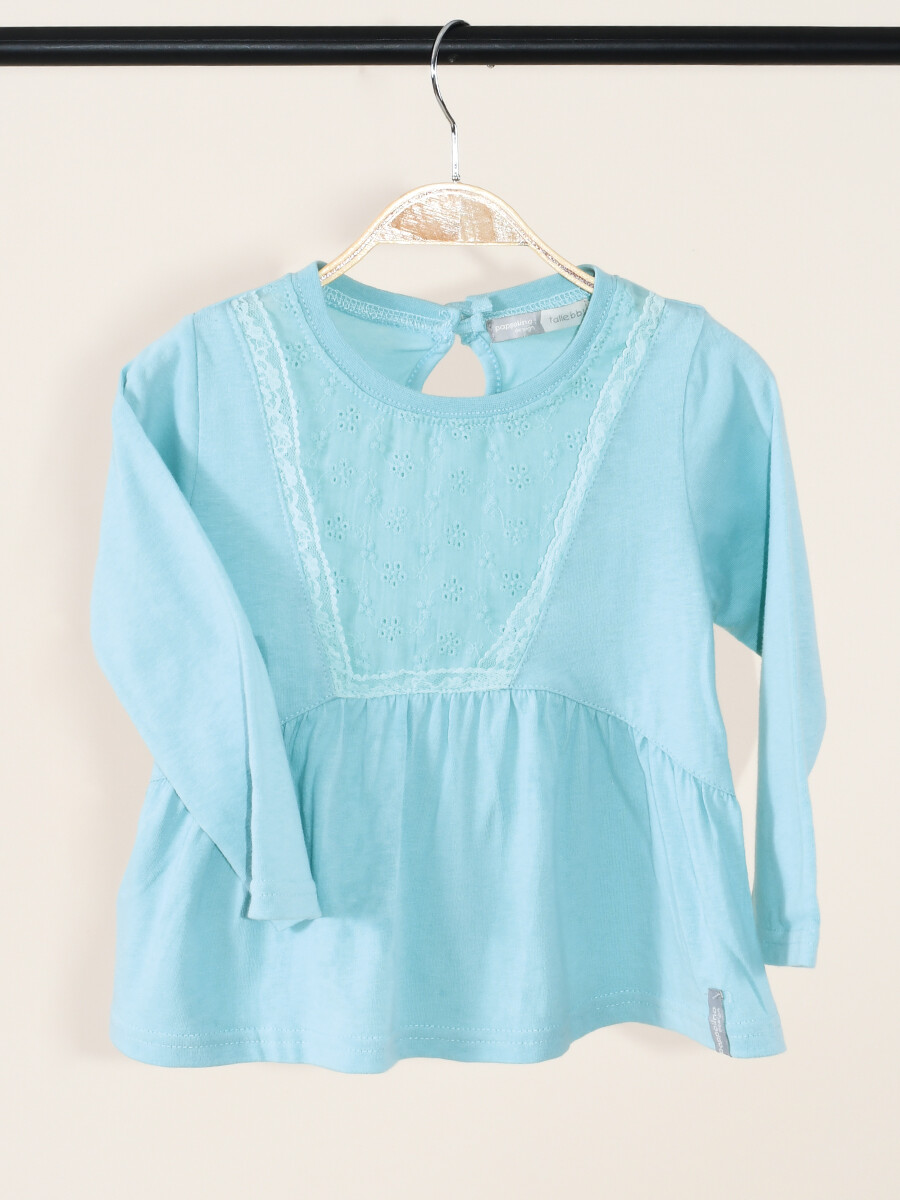 BLUSA MIX - TURQUESA 