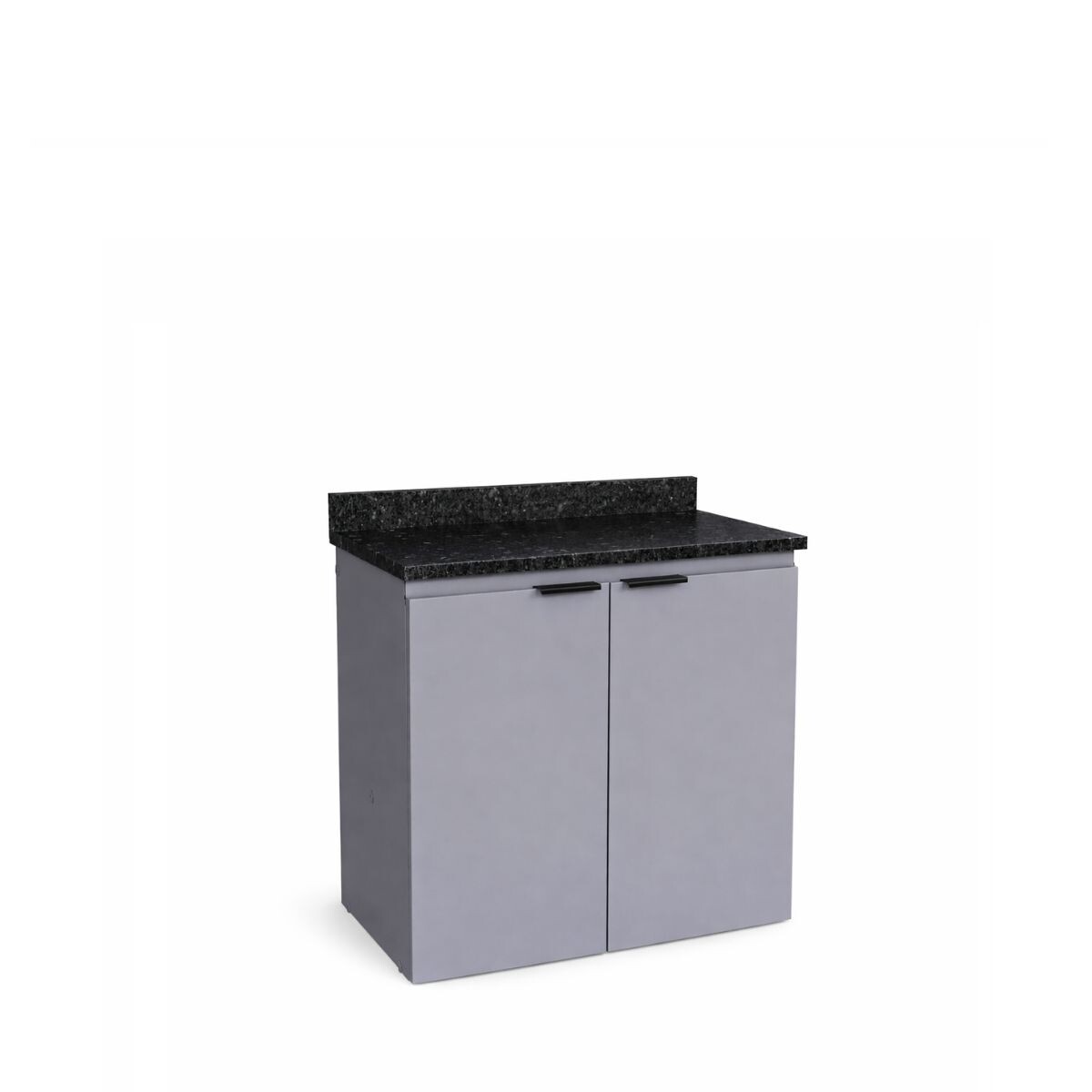 Mueble De Baño Suspendido Aster Gris 60 Cm Con Mesada Granito Sin Bacha 