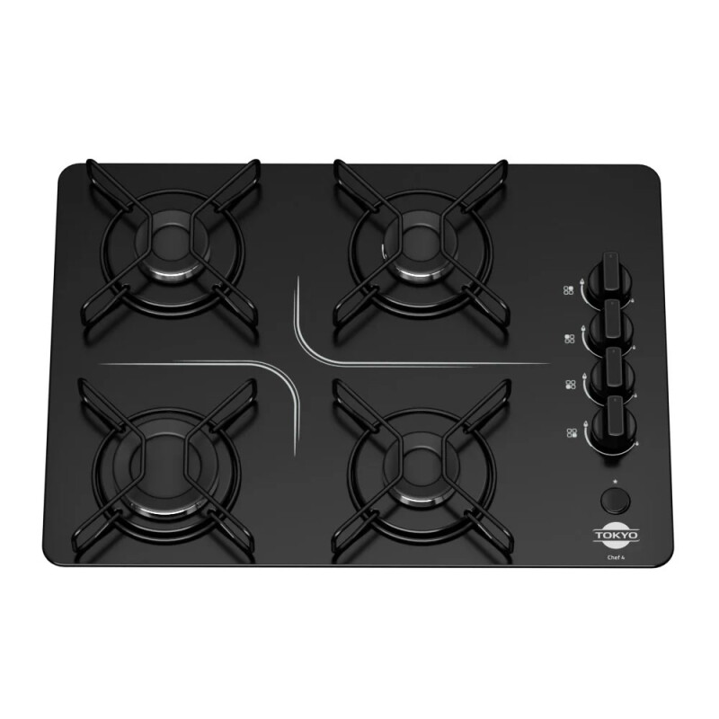 Anafe A Gas Tokyo Cheff 4H Vidrio Templado Con Encendido Anafe A Gas Tokyo Cheff 4H Vidrio Templado Con Encendido