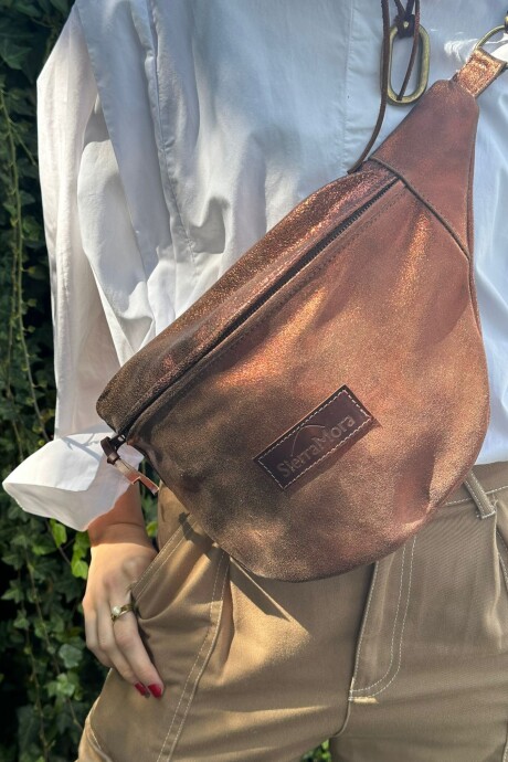 Leather Fanny Pack Shinny Cobre