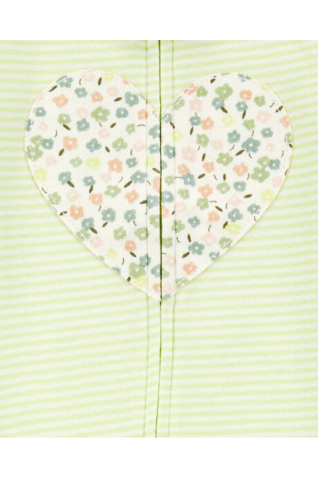 Pijama una pieza de algodón, estampa corazón Sin color