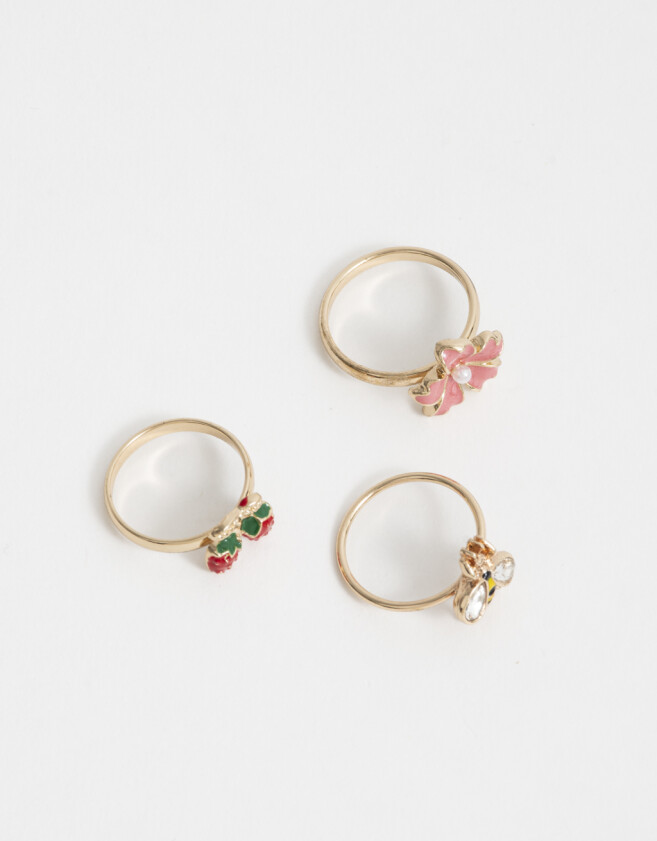 Sets Anillos Flores Set De Anillos - Dorado
