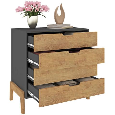 Cómoda Cajonera 4 Cajones Rieles telescópicos Combinada con Patas Madera - MDP - Linea Melilla Cómoda Cajonera 4 Cajones Rieles telescópicos Combinada con Patas Madera - MDP - Linea Melilla