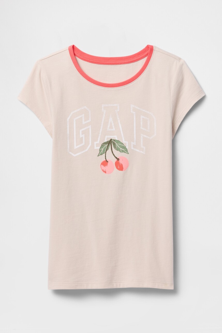 Remera Logo Gap Niña Oyster 083