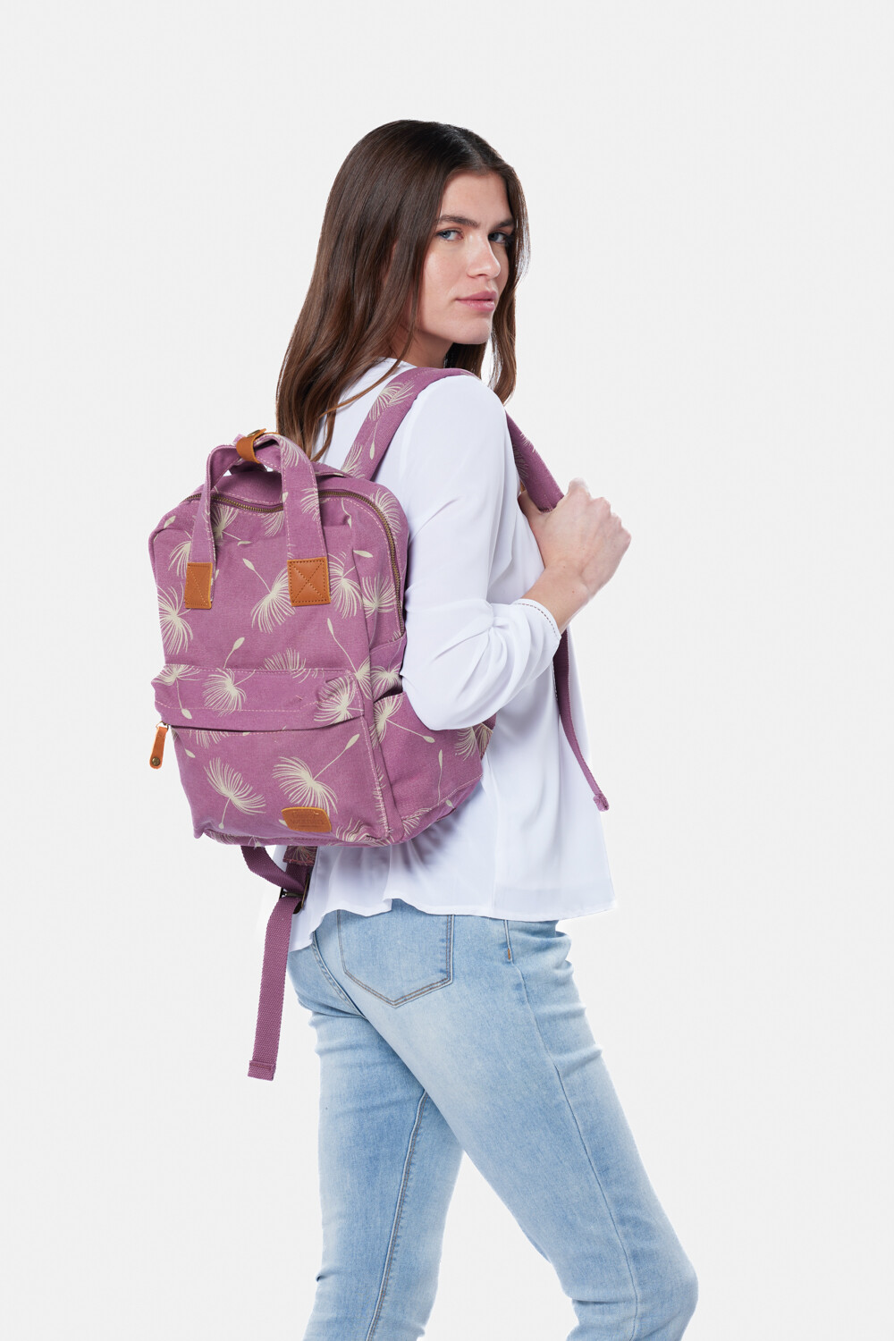 MOCHILA DE LONA ESTAMPADA Rosado