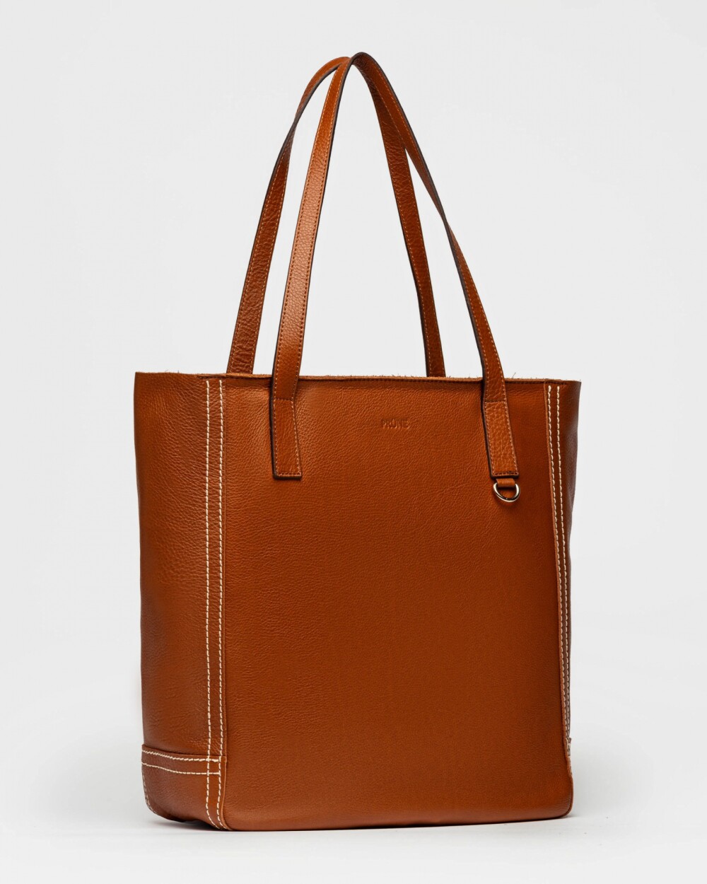 Shopper Vera en cuero graneado Cuoio
