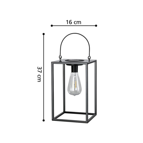 Luminaria decorativa solar tipo farol LED 0,12W cálida EG3841