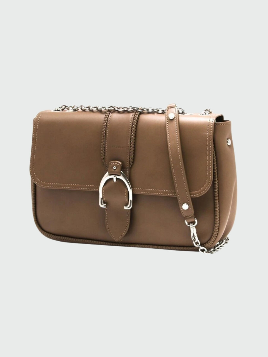 Longchamp -Cartera de diseño elegante con solapa, Amazone - Visón 