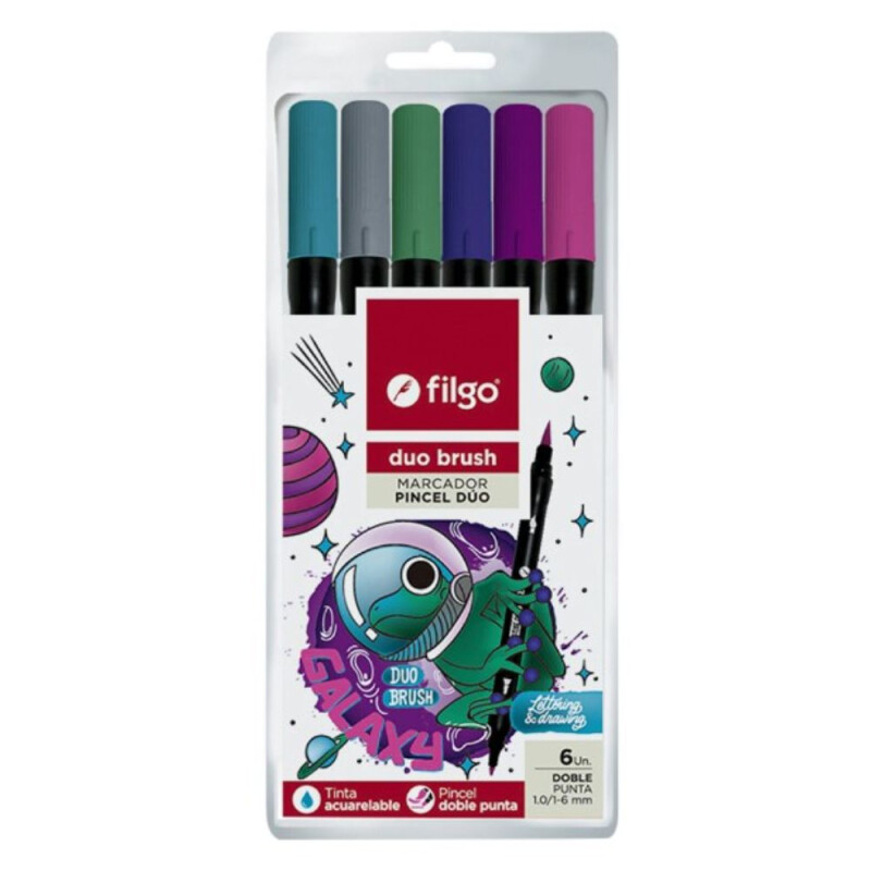 Filgo marcador duo brush pen - estuche 6 galaxy Filgo Marcador Duo Brush Pen - Estuche 6 Galaxy