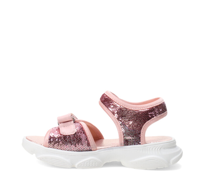 Sandalia Zaion con lentejuelas y velcro Pink