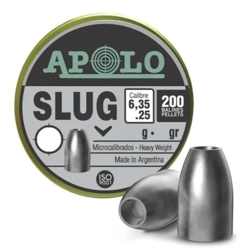 Chumbos Apolo Slug 6,35mm 200 Unidades 40 Grains Chumbos Apolo Slug 6,35mm 200 Unidades 40 Grains