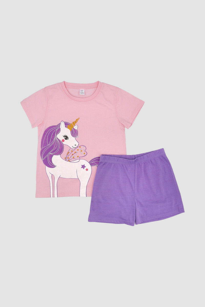 Pijama infantil unicorn Lilac