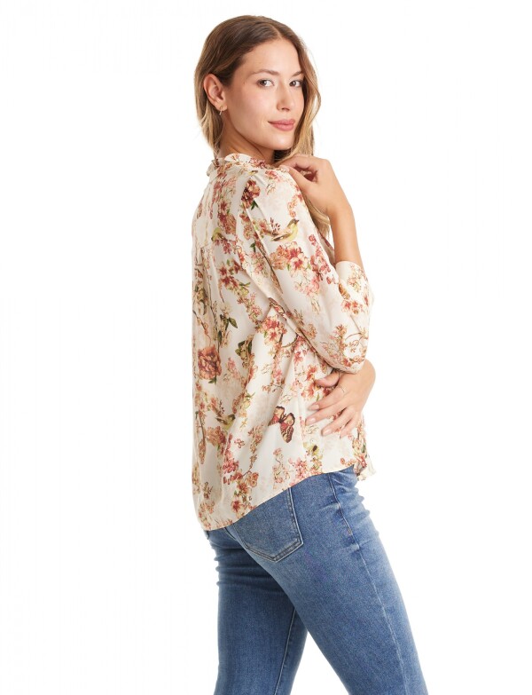 Blusa Botones Printed BEIGE/MULTI