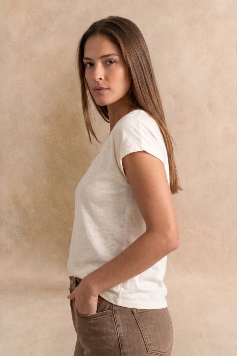 Remera Algodón Flame Nácar