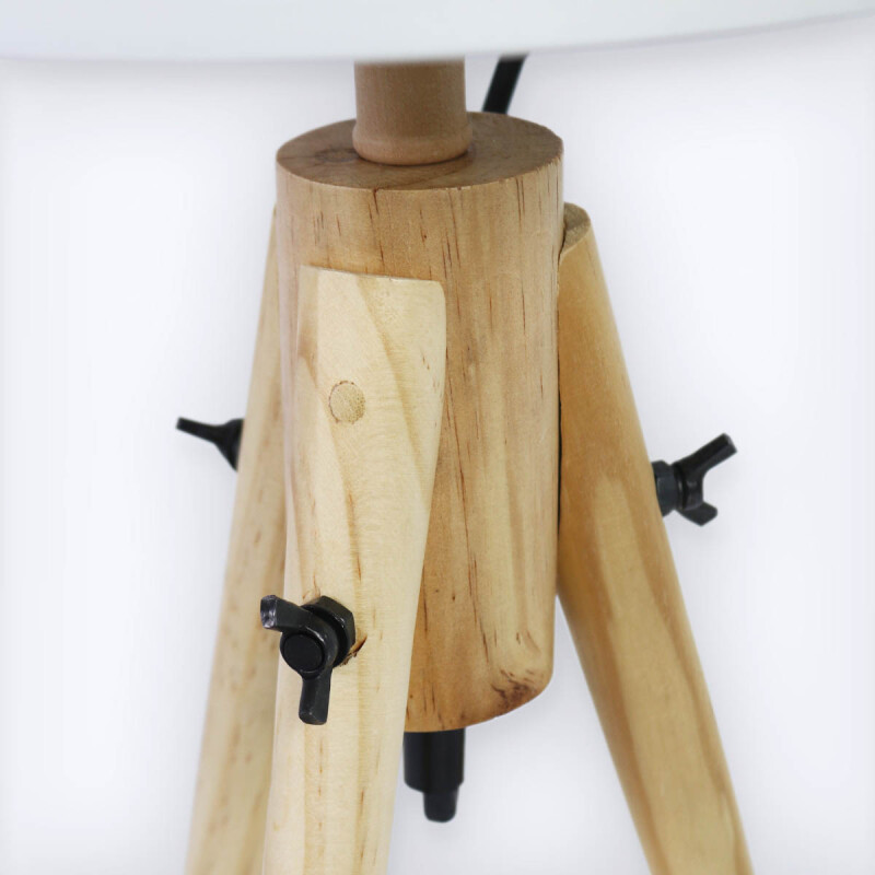 LAMPARA BLANCA C/BASE MADERA P/MESA 24X48CM Unica