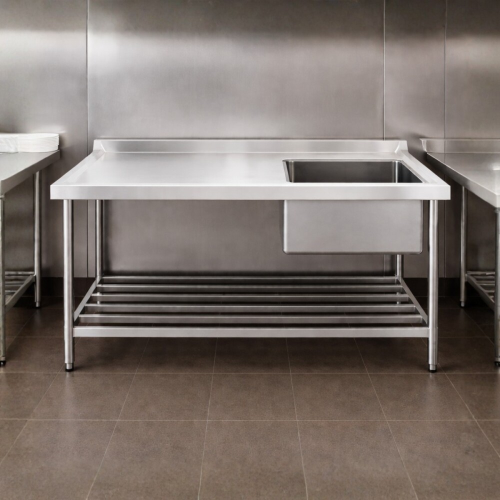 Mesada de Lavado 1 Pileta con Estante 140 x 60 cm Acero Inoxidable Mesada de Lavado 1 Pileta con Estante 140 x 60 cm Acero Inoxidable