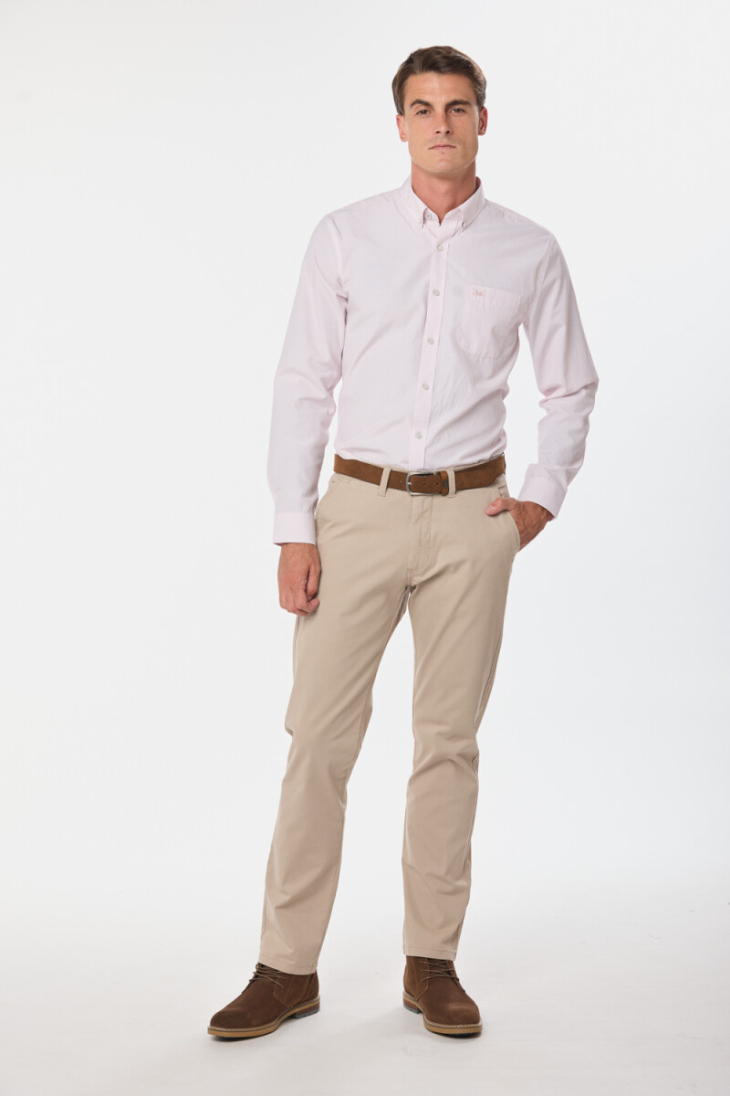 PANTALÓN SKINNY CON SPANDEX - Beige 