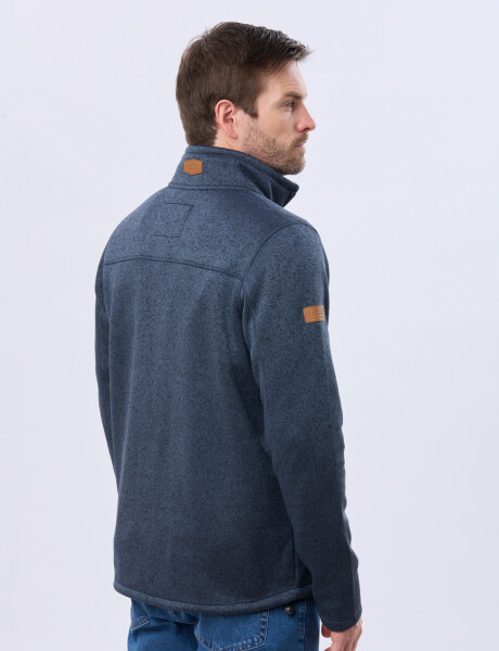 CAMPERA TEXTURADA CON INTERIOR EN POLAR Azul