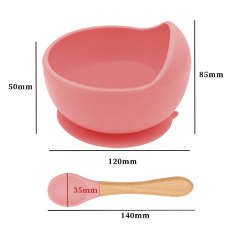 Set X10p Plato Comer Bebe Silicona+ Cubierto Vaso Rosa