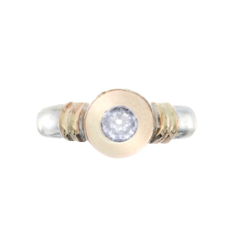 Anillo de plata 925, Double y circonia Anillo de plata 925, Double y circonia