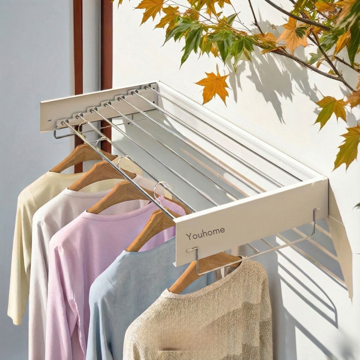 Tendedero Retractil Tender Pared Secador Ropa Colgante Acero 