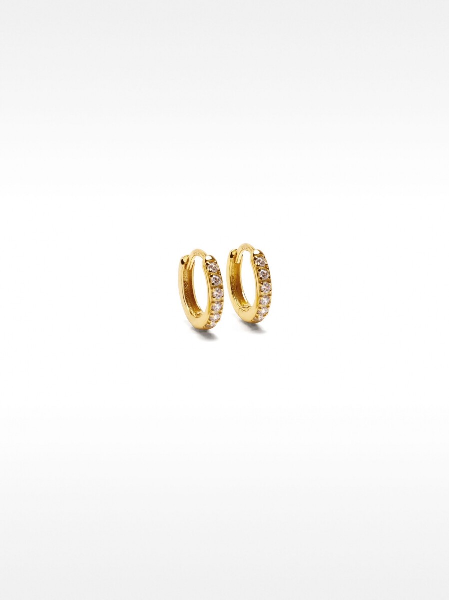 Aros Personalizables Plata 925 Con Circonitas - dorado 
