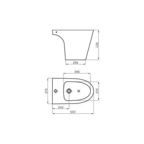 Bidet 1 Agujero Negro Brillo Linea Marina 000