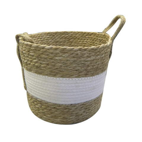 Canasto Mimbre a Rayas Home Class 30 x 24 x 26 cm U