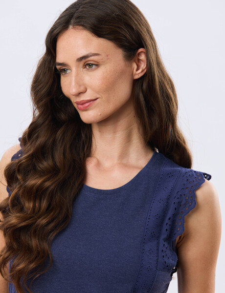 REMERA LISA DE ALGODÓN Azul