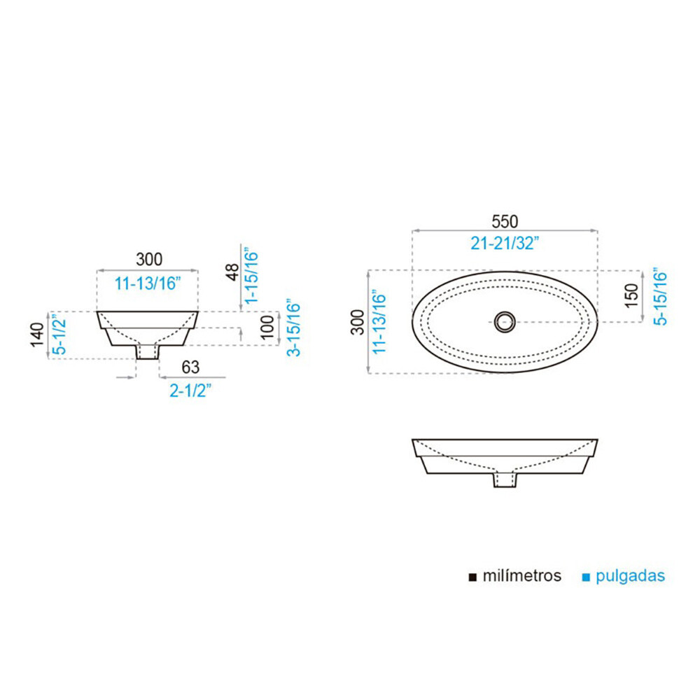BACHA DE APOYO MODELO ALBENIZ 55 CM BLANCO Bacha De Apoyo Modelo Albeniz 55 Cm Blanco