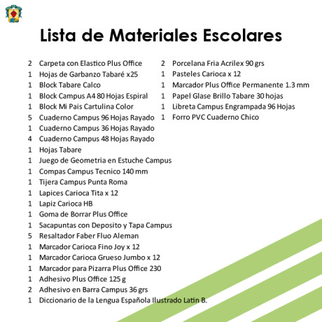 Lista de Materiales Escolares Colegio Sagrado Corazón - 4º Escuela Lista de Materiales Escolares Colegio Sagrado Corazón - 4º Escuela