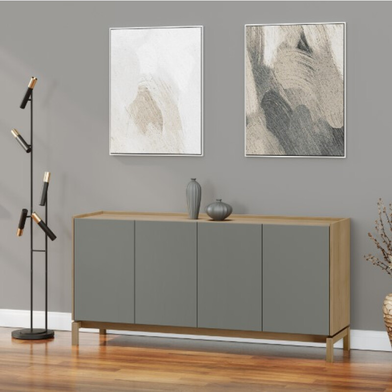 Aparador Mostrador Barcelona – 4 Puertas y 1 Cajón Color Roble / Ferrolack Aparador Mostrador Barcelona – 4 Puertas y 1 Cajón Color Roble / Ferrolack