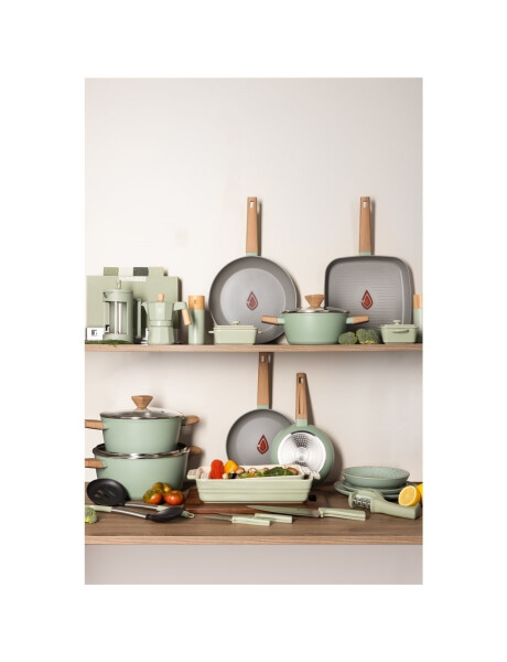 OLLA 28CM C/TAPA VIDRIO ALUM FORJ HUERTO VERDE BG OLLA 28CM C/TAPA VIDRIO ALUM FORJ HUERTO VERDE BG