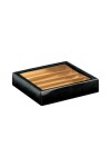 Bombonera con visor 14,5x14,5x3,5 cm. PELLE NERO