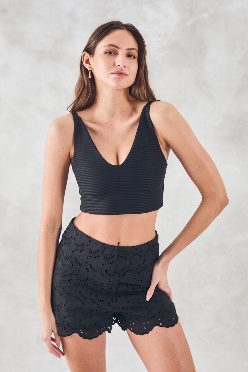 Short Broderie Negro
