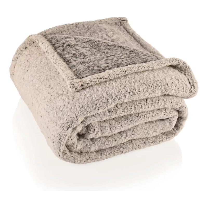 Manta Frazada Sherpa 2 Plazas Gris Melange 180x200 Manta Frazada Sherpa 2 Plazas Gris Melange 180x200