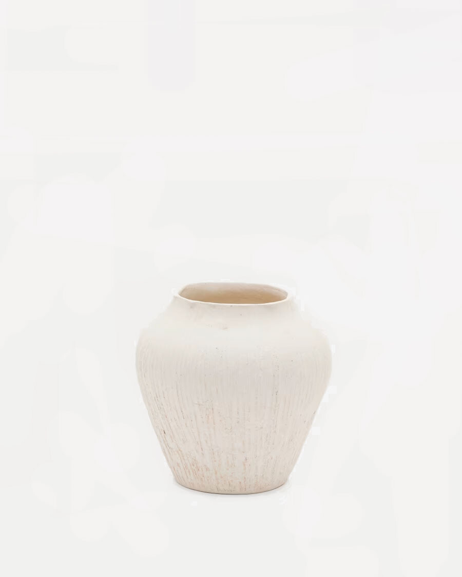 Jarrón Anse de papel maché blanco 20 cm Jarrón Anse de papel maché blanco 20 cm
